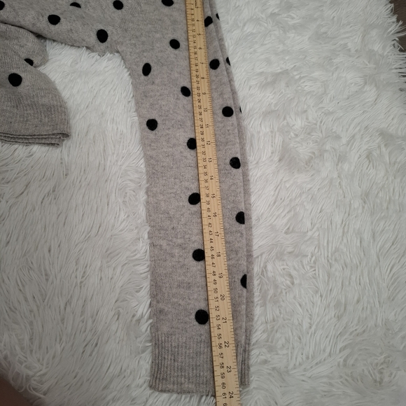 Cynthia Rowley Women's Gray Polka Dot Crewneck Sweater Top L 100% 2-ply Cashmere - Picture 4 of 8